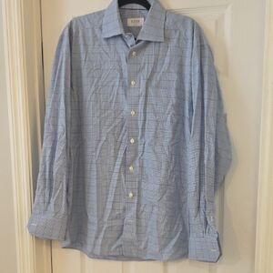 Eton Light Blue Windowpane Dress Shirt